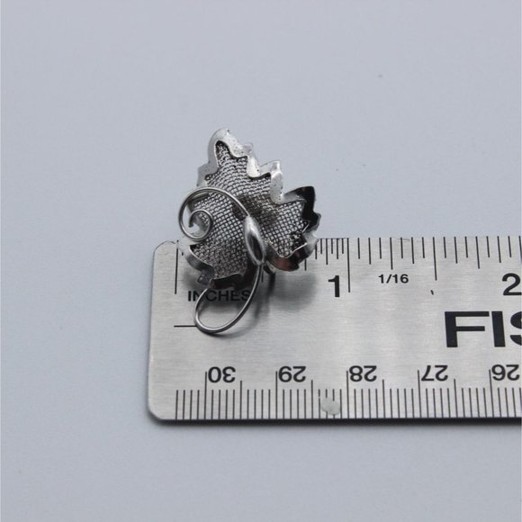 Vintage Bond Boyd sterling silver maple leaf filigree mesh‎ necklace set - Picture 11 of 16